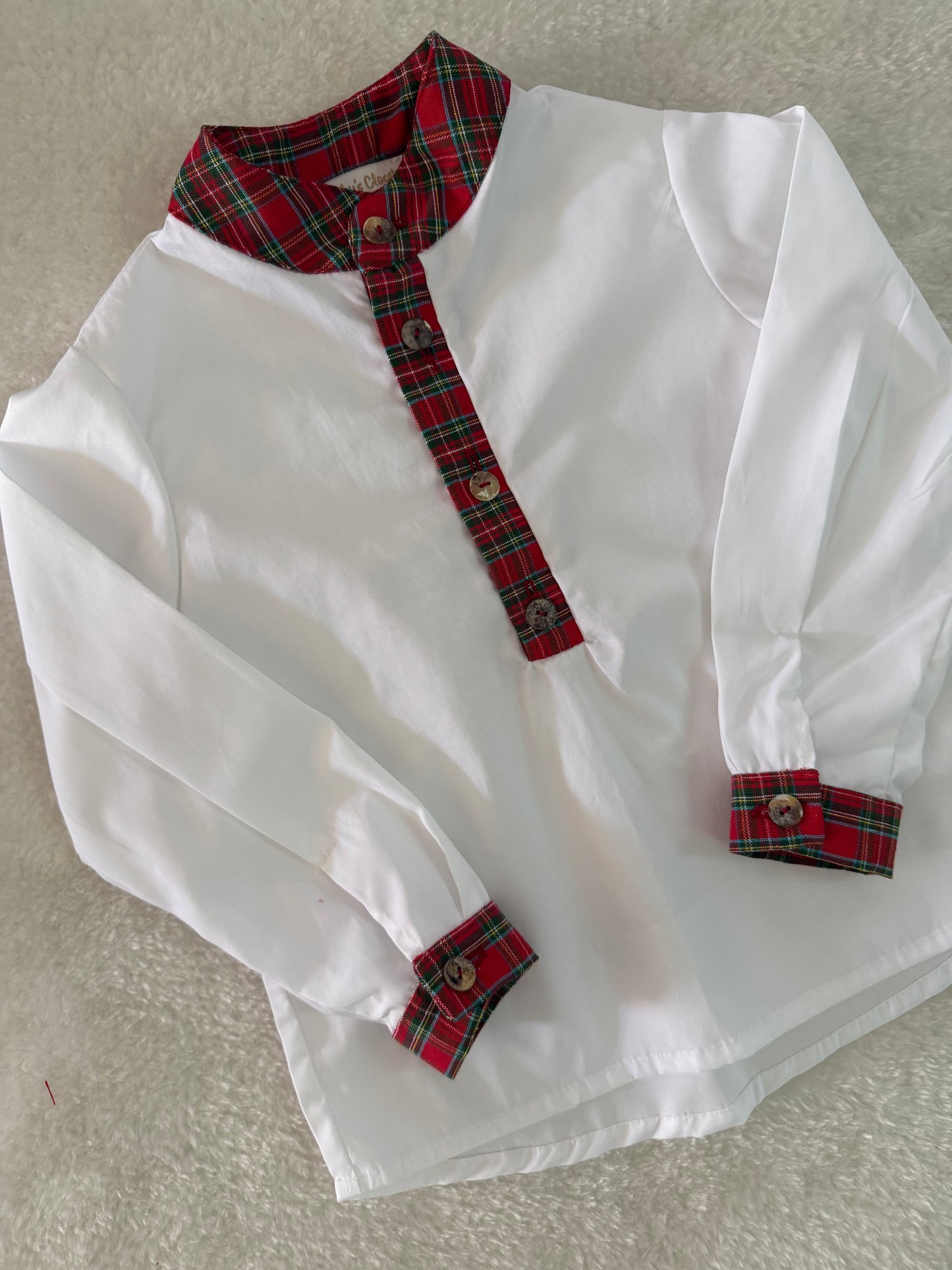 Red tartan blouse BOYS- PRE ORDER