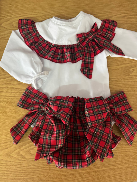 Tartan baby short set - PRE ORDER