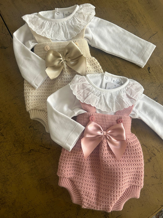 Knit romper baby girl