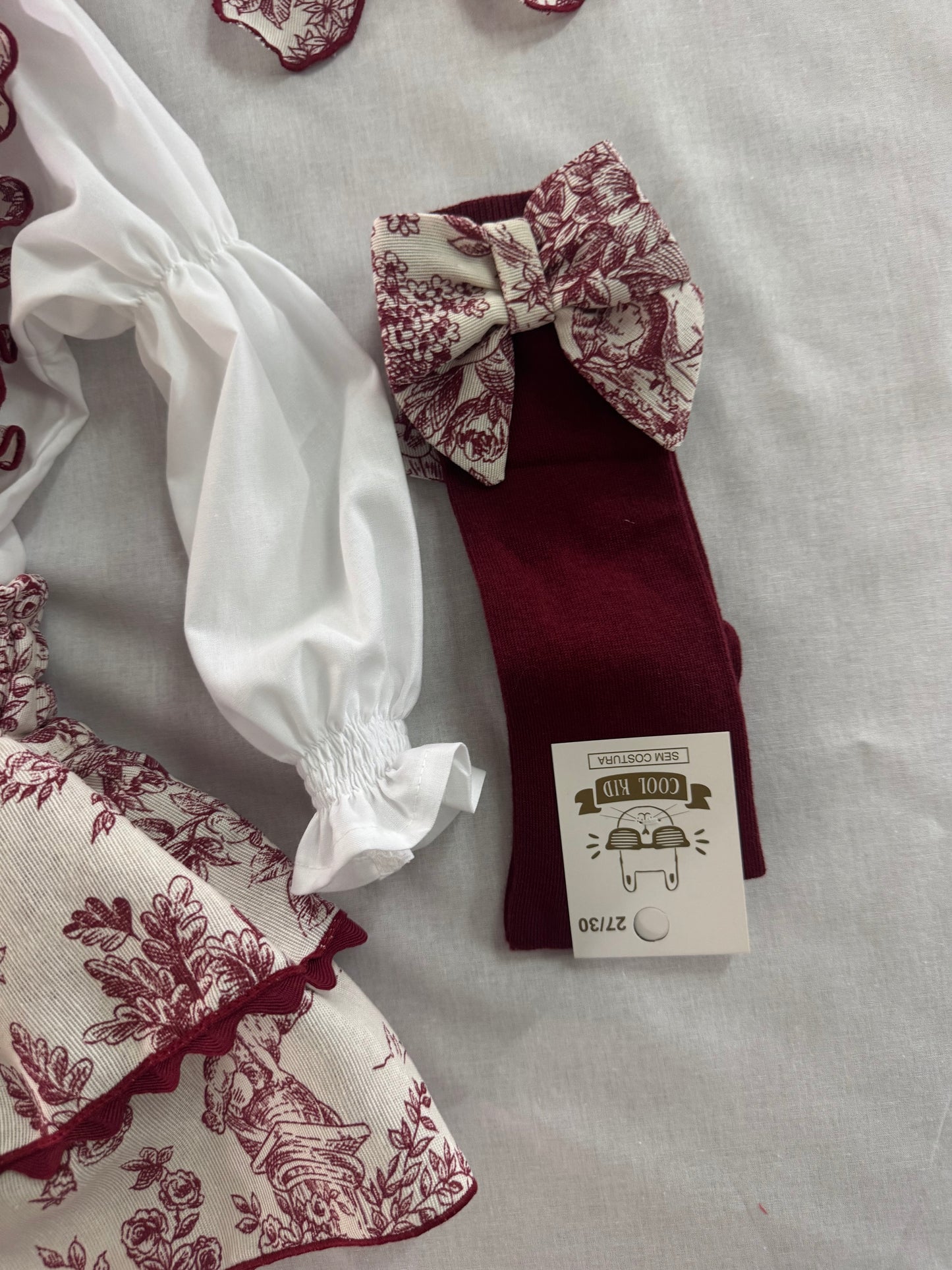 Toile de Jouy bordeux Socks - PRE ORDER