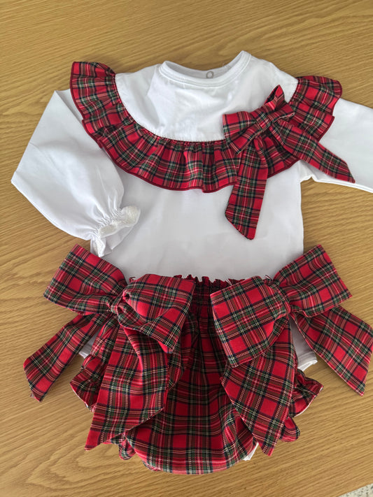 Tartan baby short set - PRE ORDER