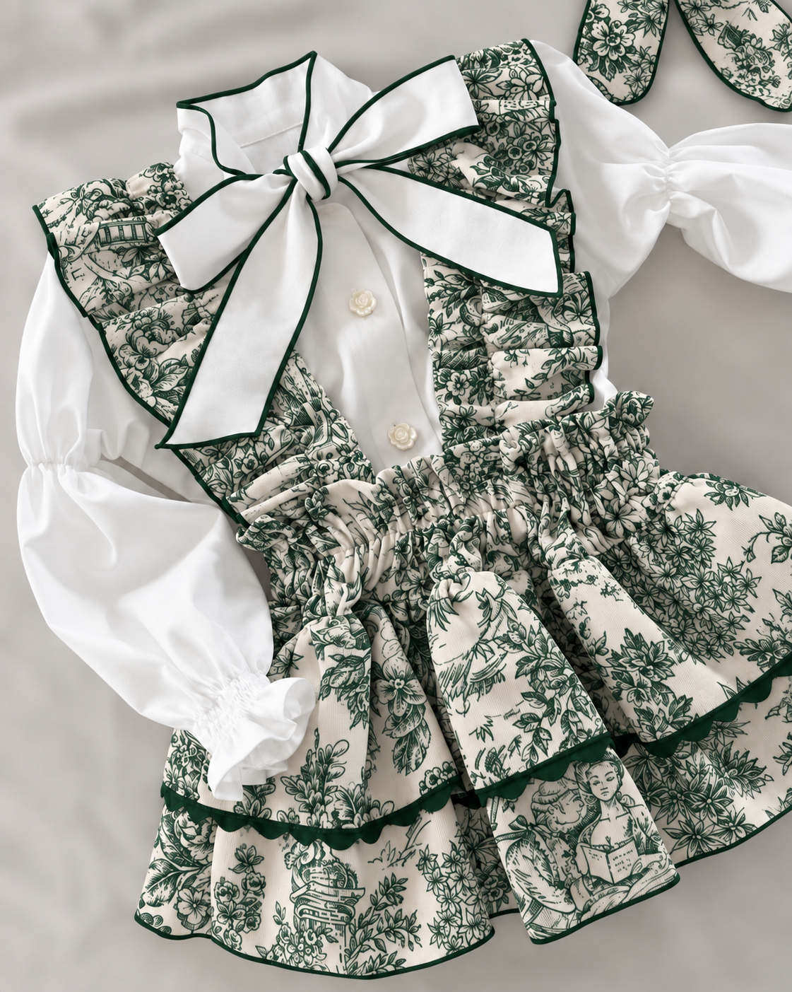 Toile de jouy green bailarina set - PRE ORDER