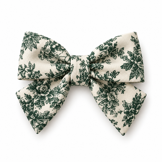 Toile de jouy green bow- Pre order