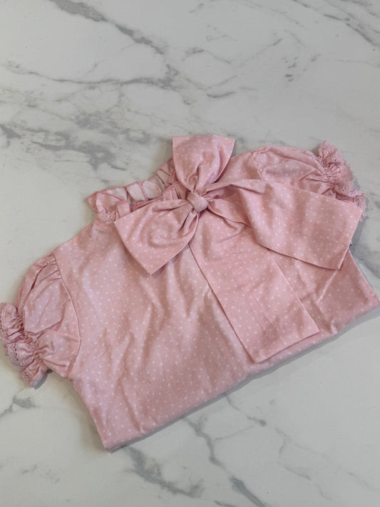 Pink bow blouse