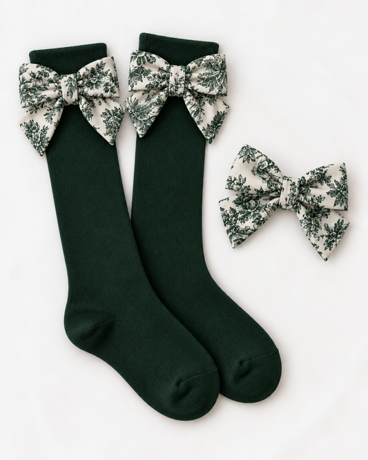Toile de jouy green socks - PRE ORDER