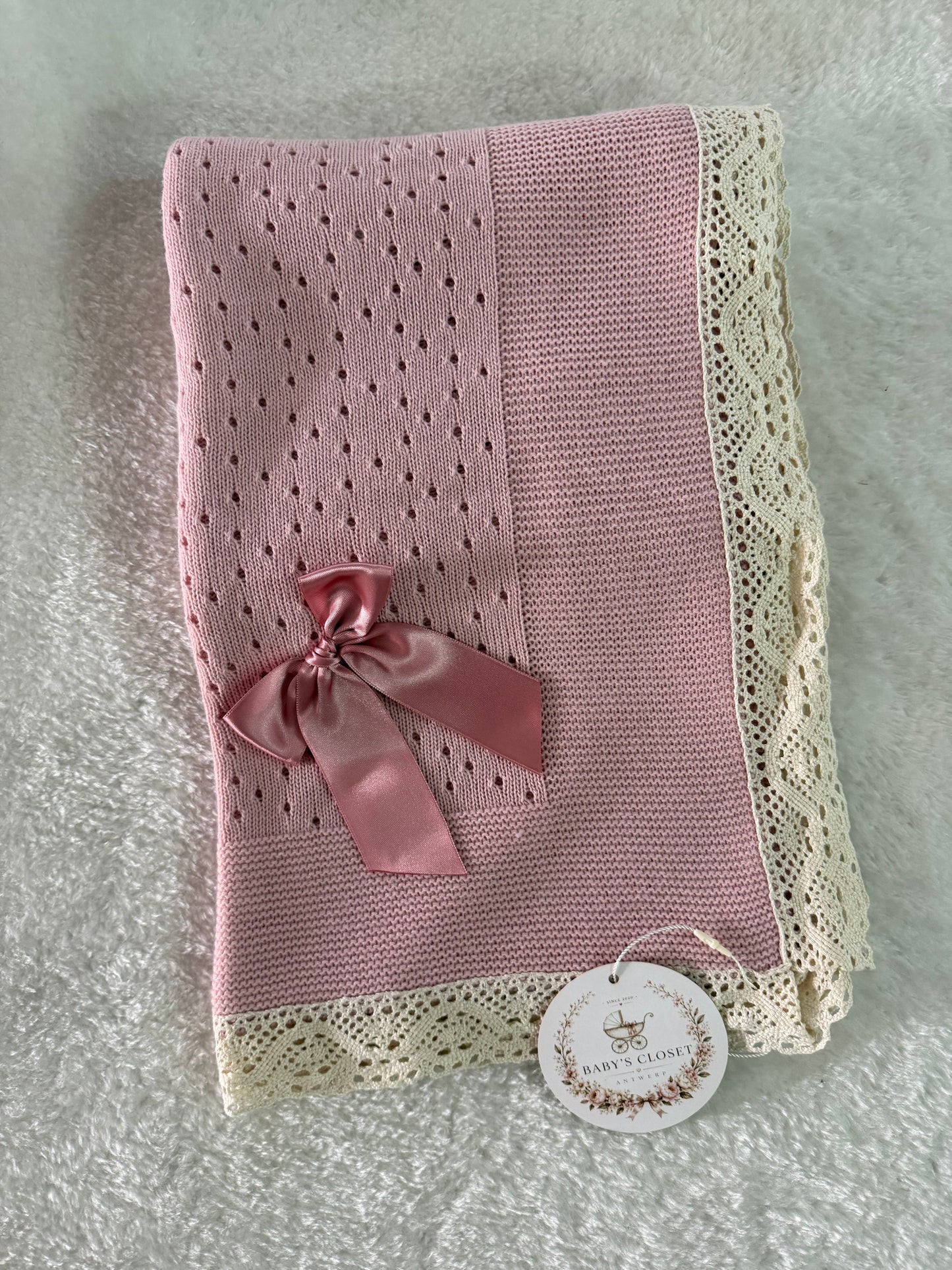 Pink lace blanket