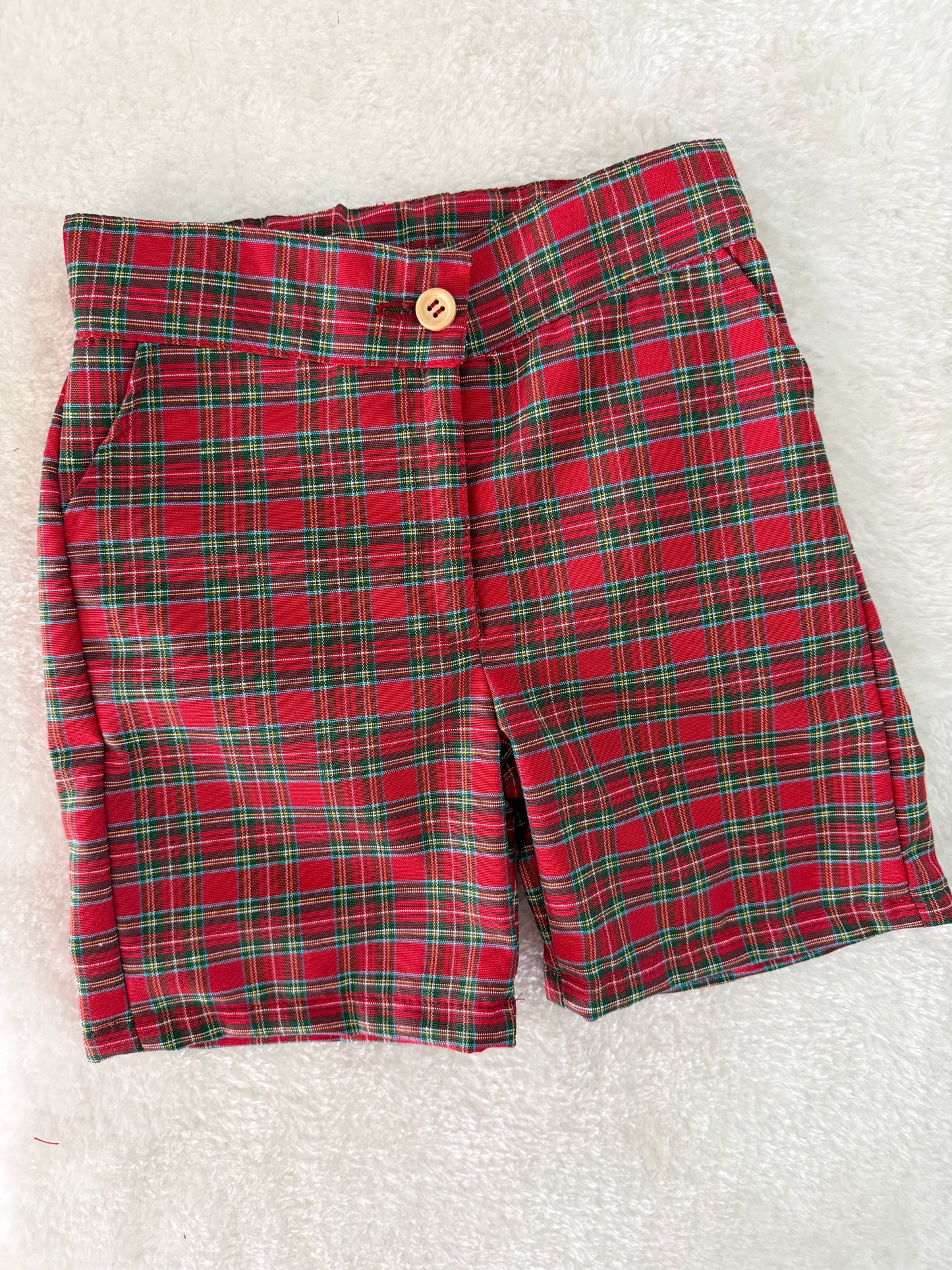 Red tartan short boys - PRE ORDER