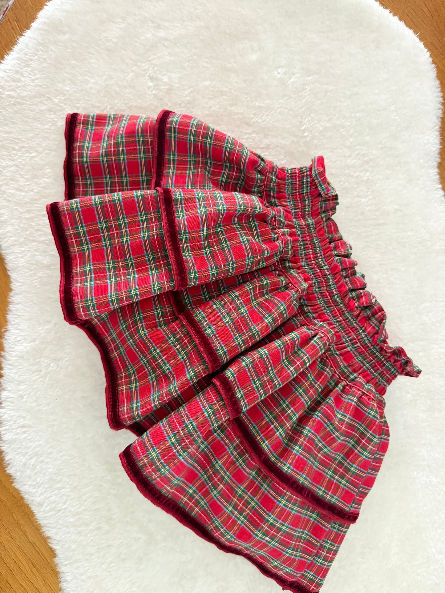 Red tartan bloomer- PRE ORDER