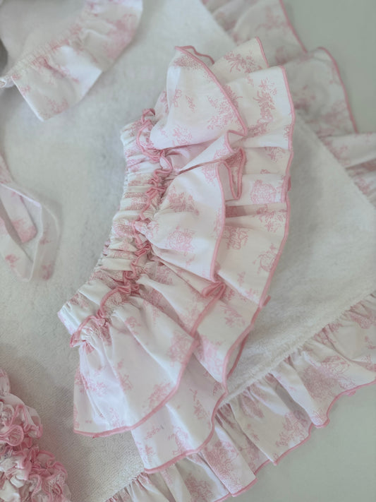 Toile de jouy pink bloomer - pre order