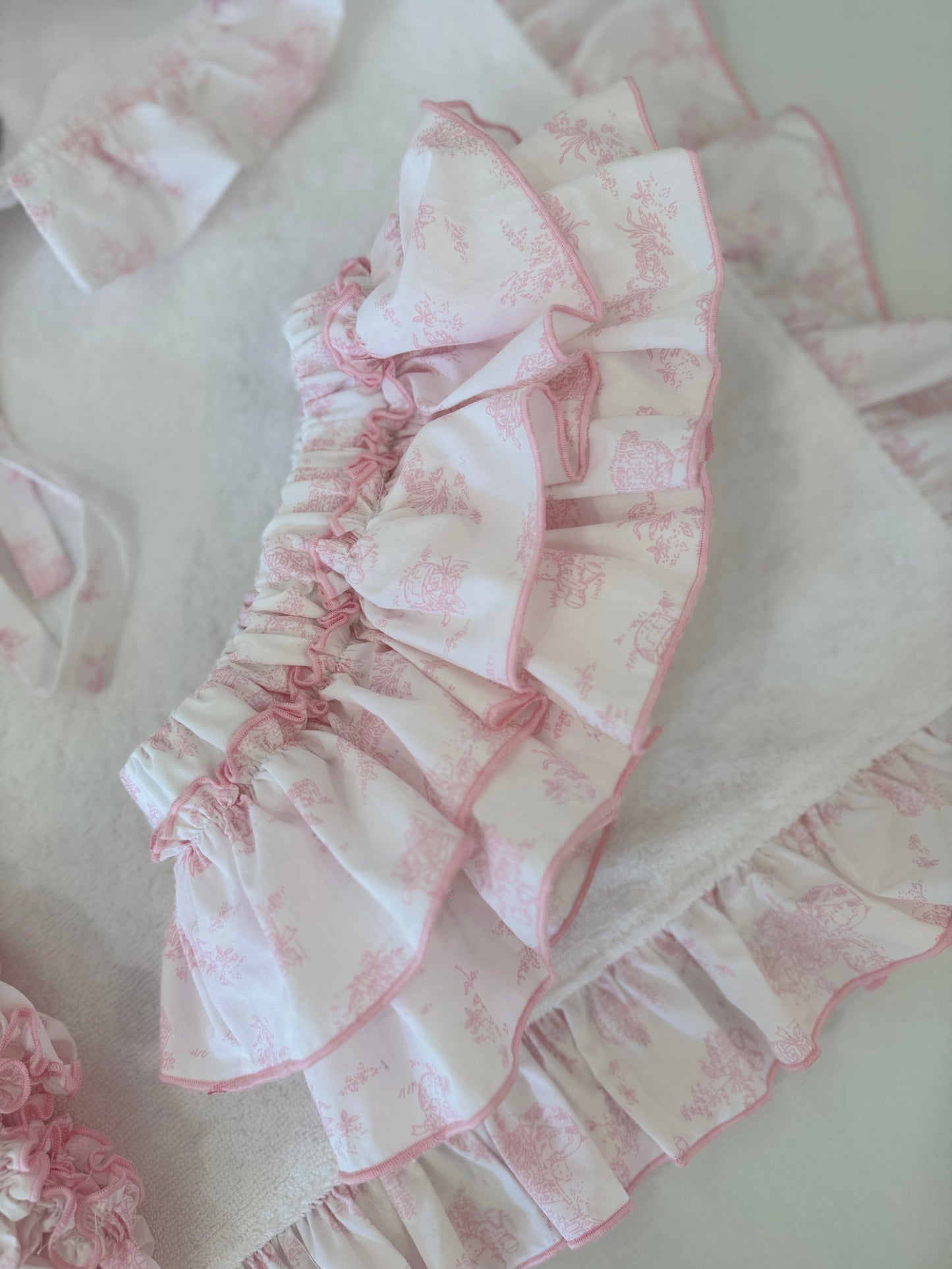 Toile de jouy pink bloomer - pre order