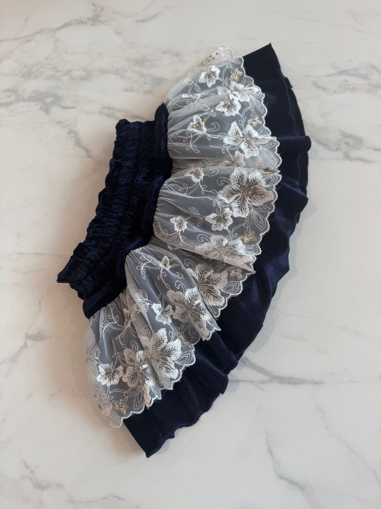 Velvet Navy lace bloomer