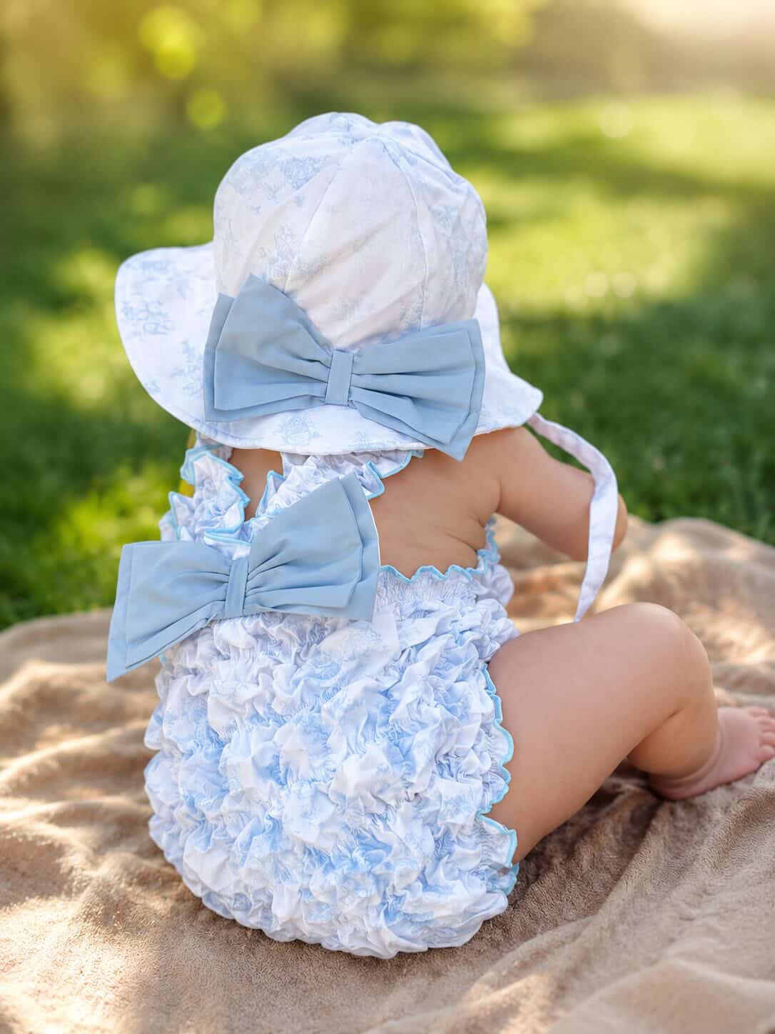 badpak toile de jouy céleste 3 bows