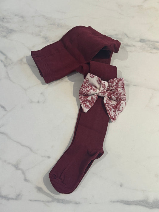 Toile de jouy bordeux panty - pre order