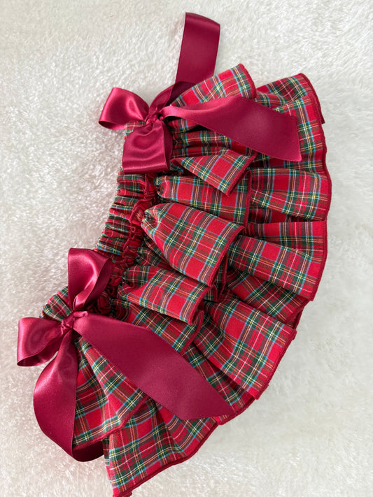 Red tartan lil bloomer - PRE ORDER