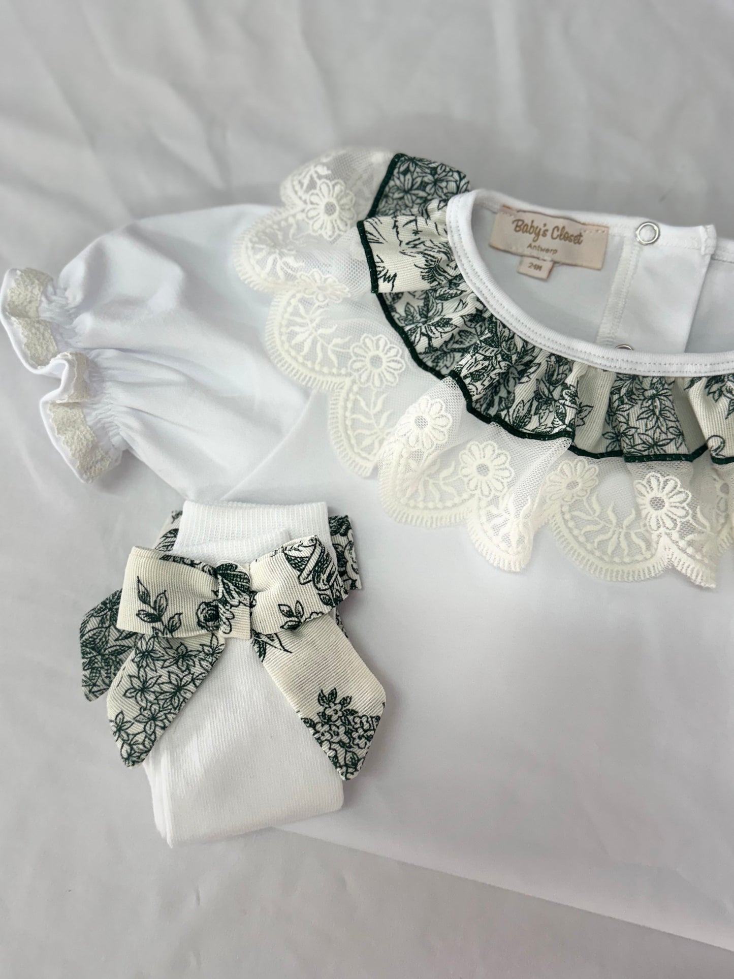 Toile de jouy green t-shirt - PRE ORDER