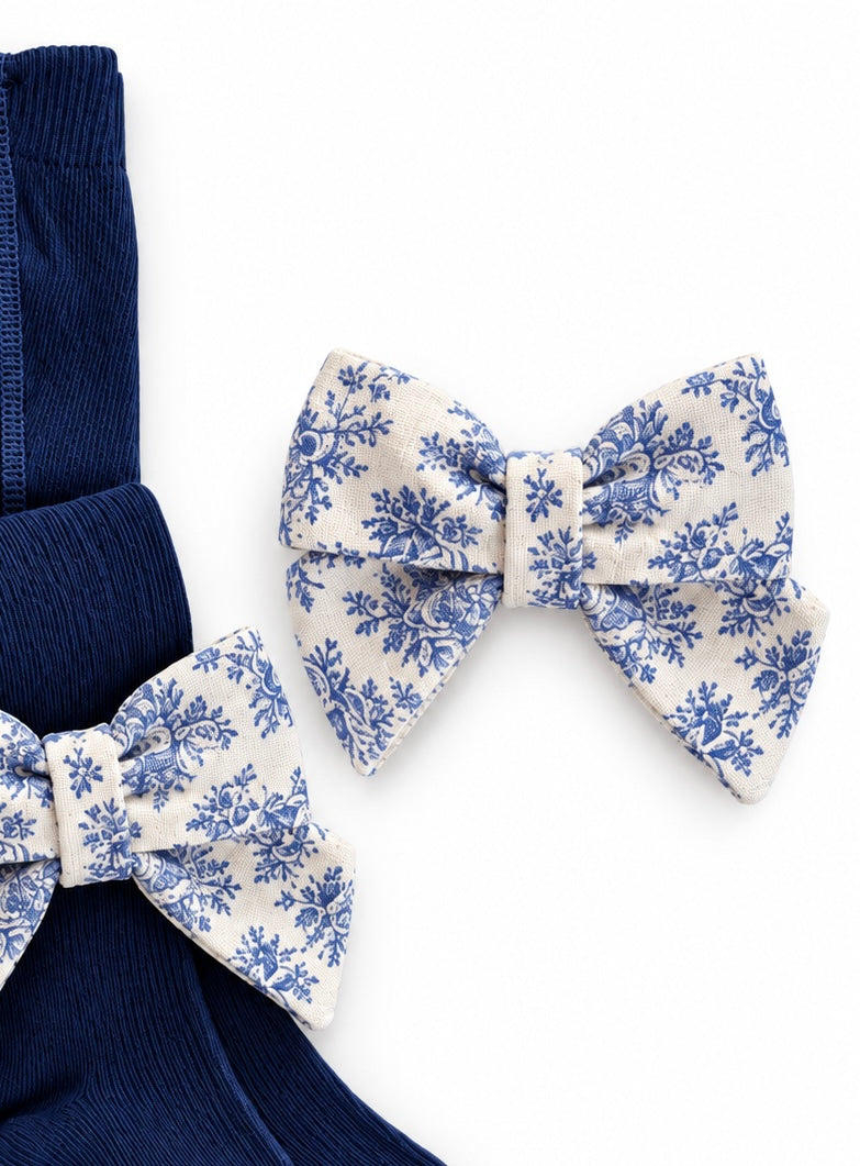 Toile de jouy navy hairbow - PRE ORDER