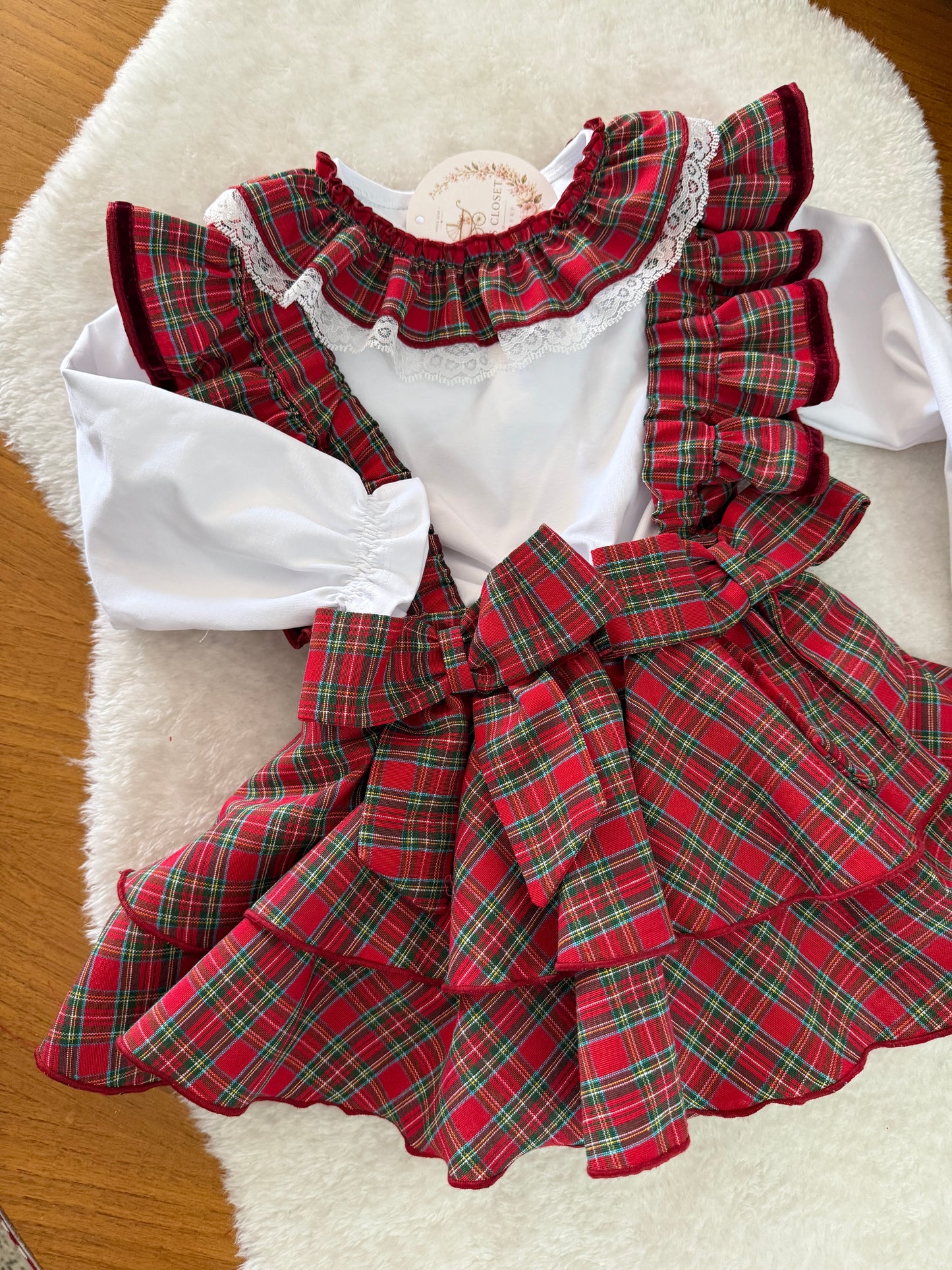 Red tartan cotton t-shirt - PRE ORDER