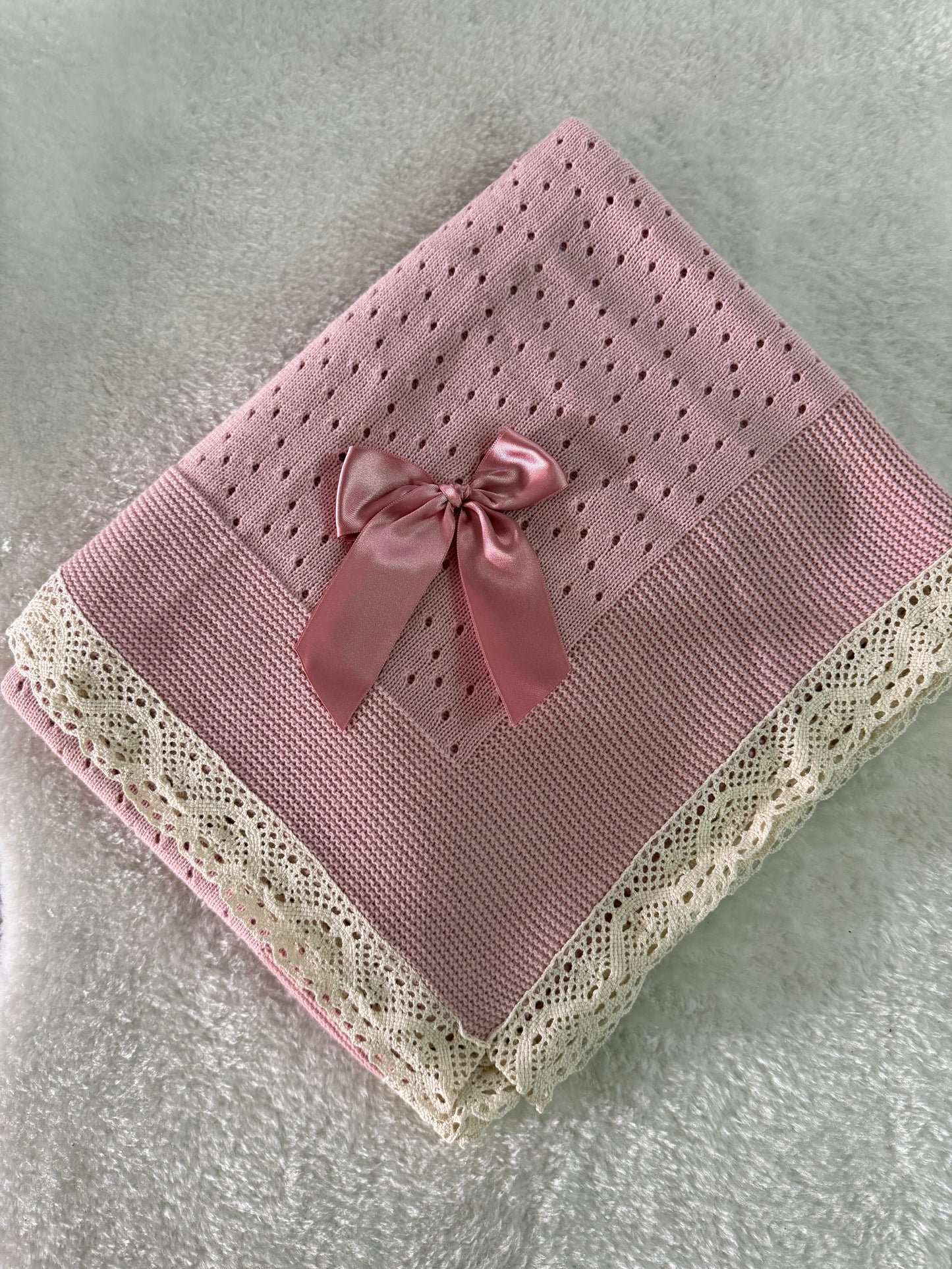 Pink lace blanket
