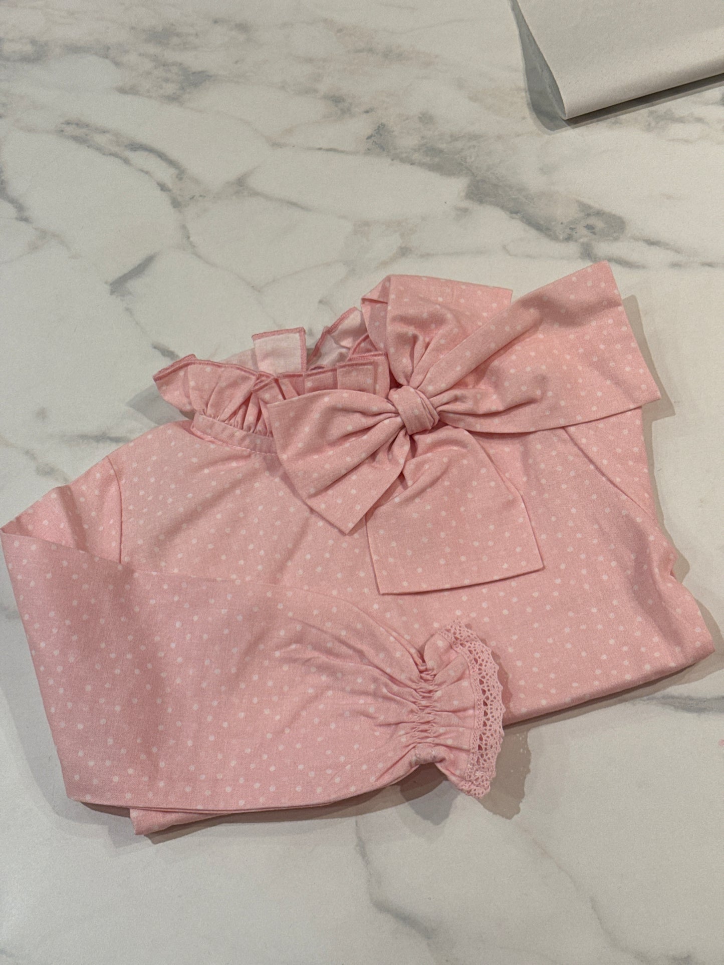 Pink bow blouse