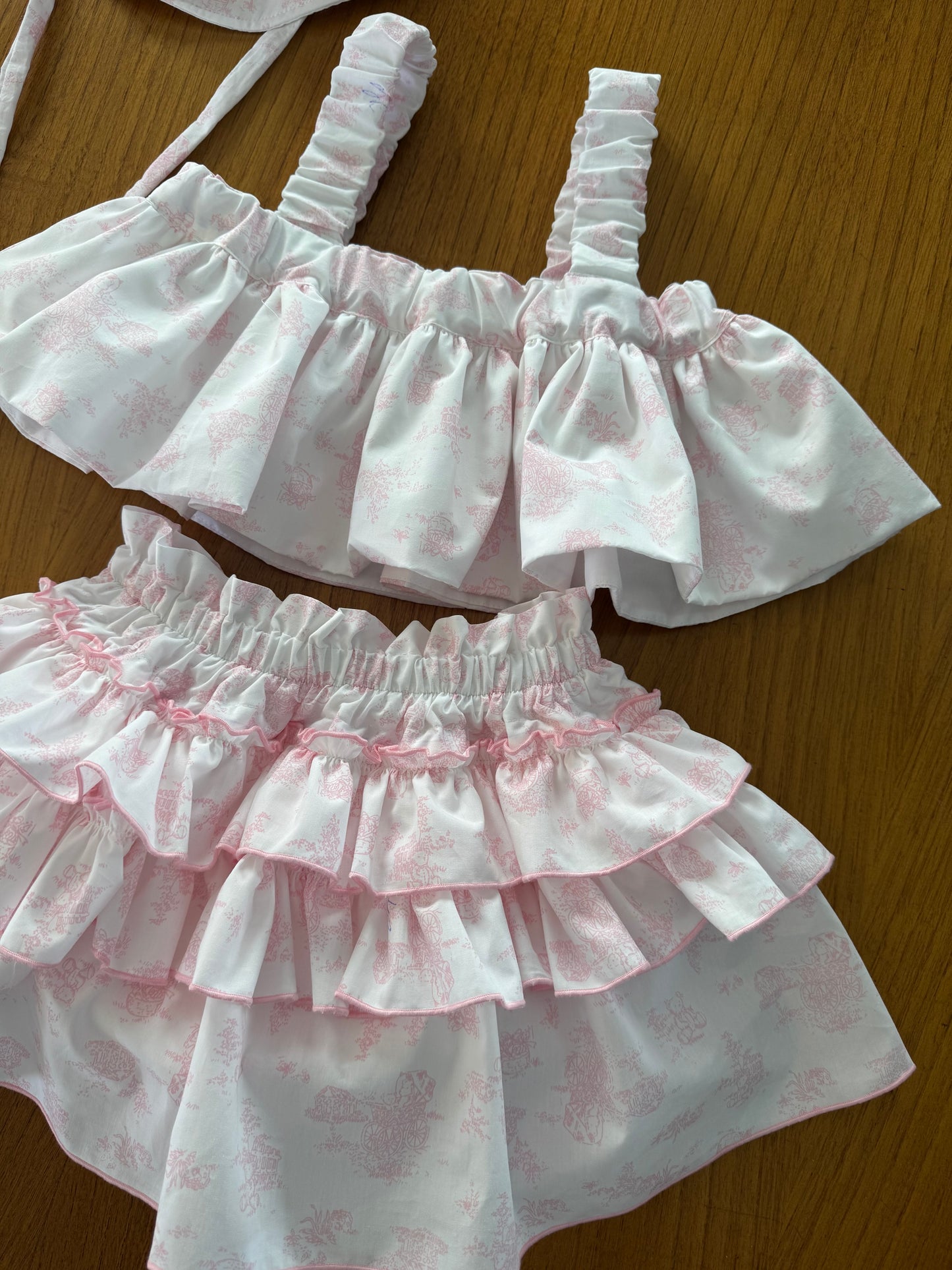 Crop top toile de jouy pink - PRE ORDER