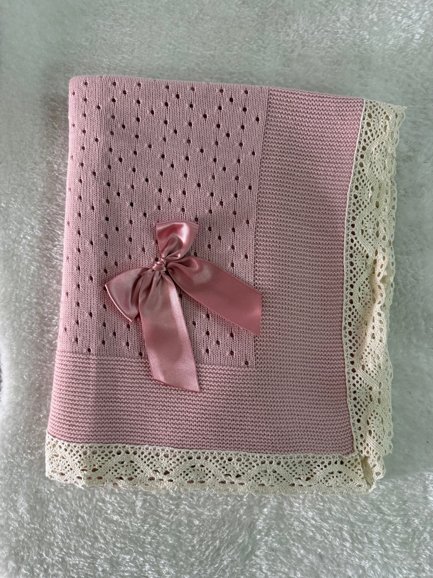 Pink lace blanket