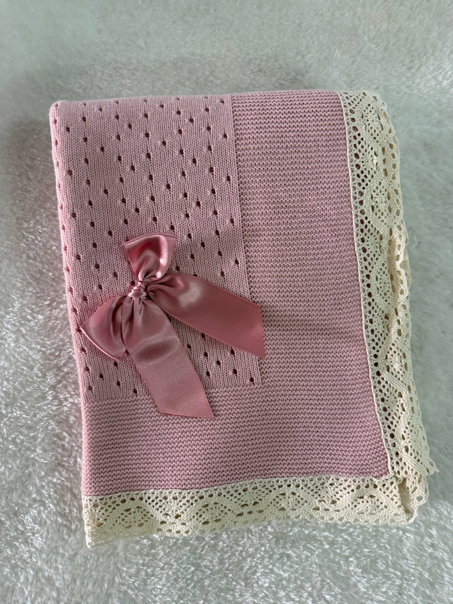 Pink lace blanket