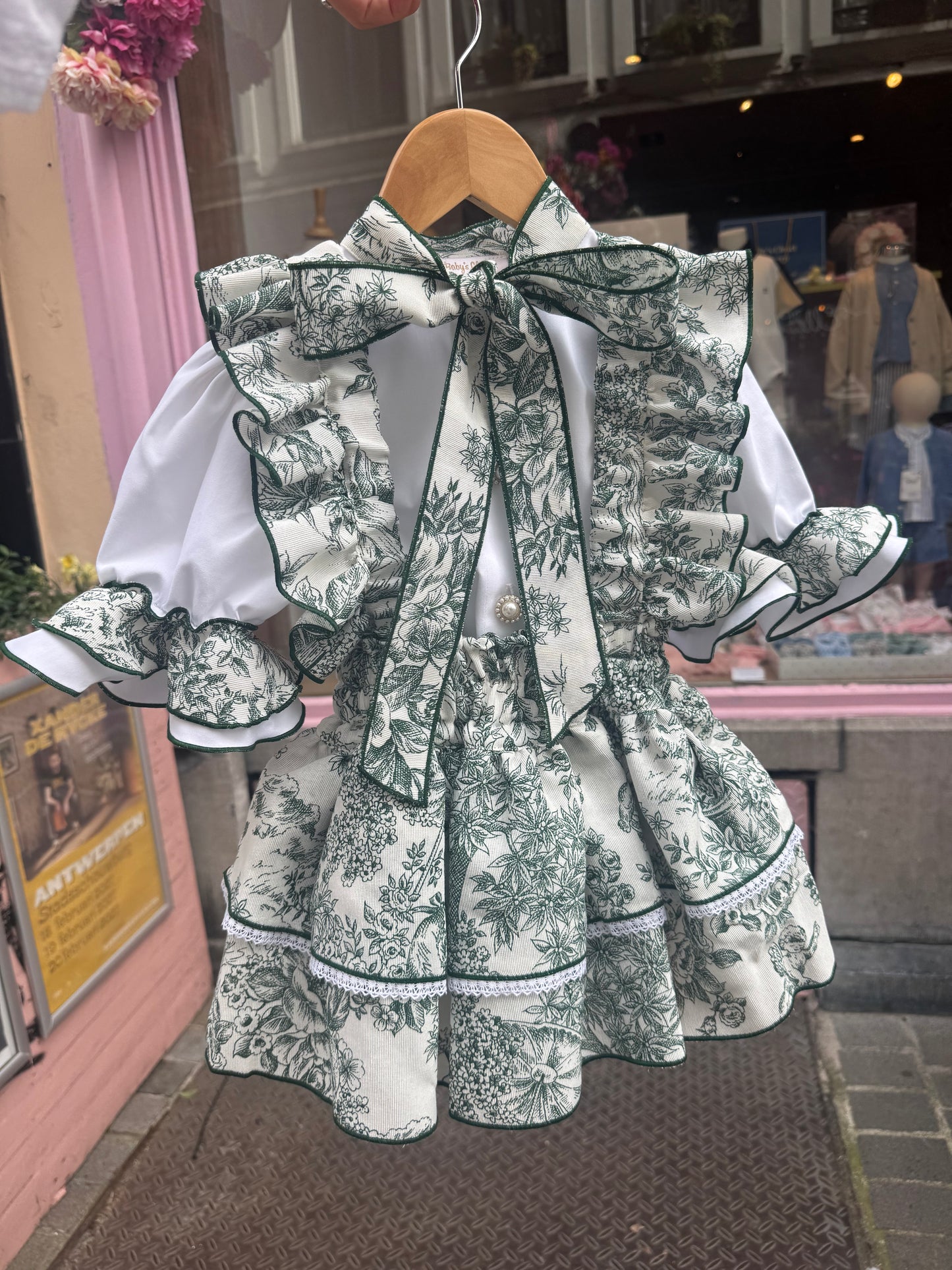 Toile de jouy green bailarina set - PRE ORDER