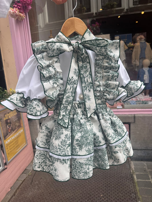 Toile de jouy green bailarina set - PRE ORDER