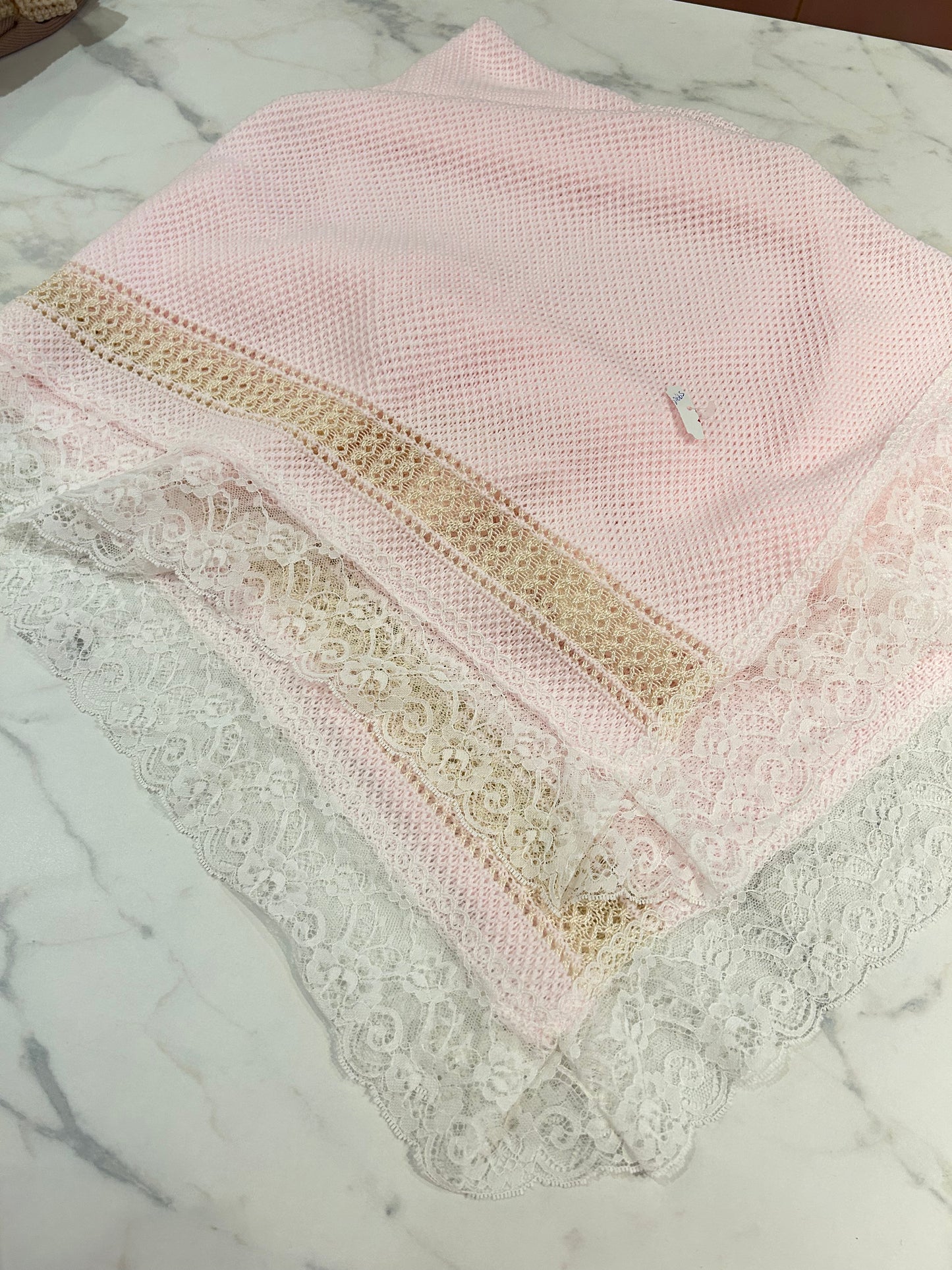 Pink lace blanket
