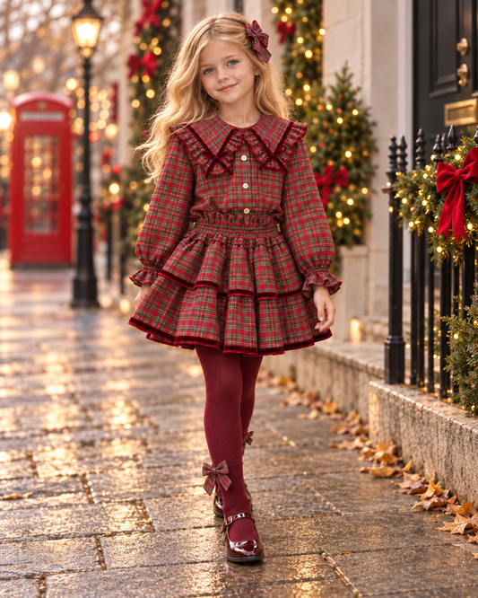 Red tartan blouse - PRE ORDER