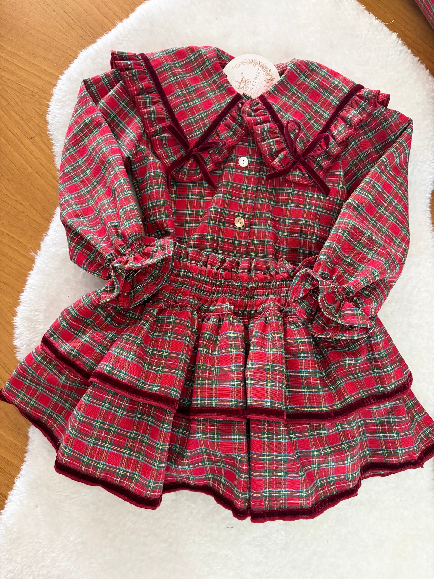 Red tartan blouse - PRE ORDER