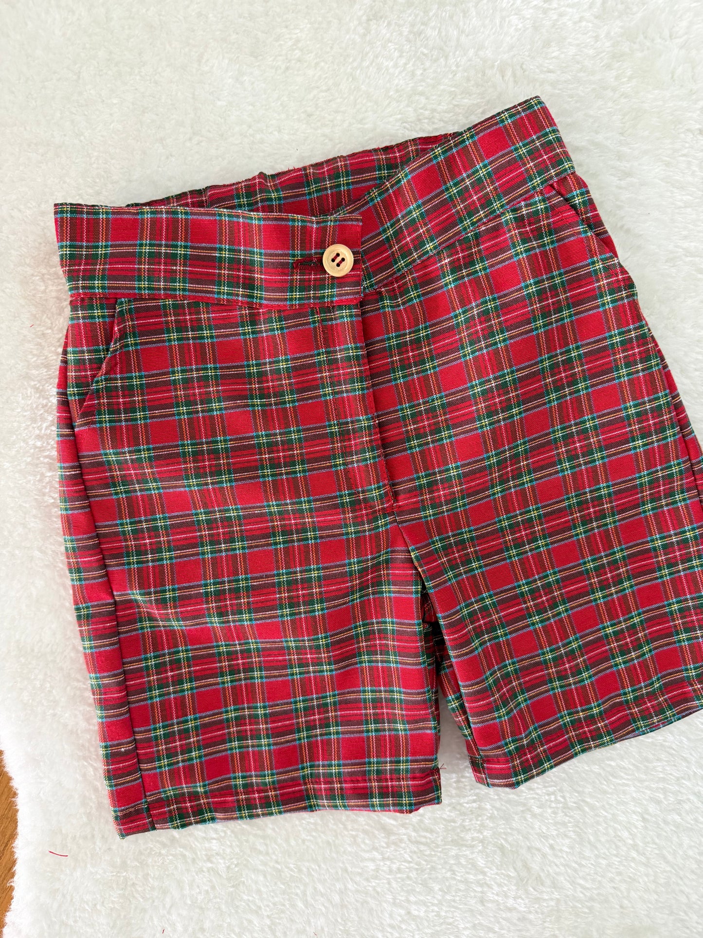 Red tartan short boys - PRE ORDER