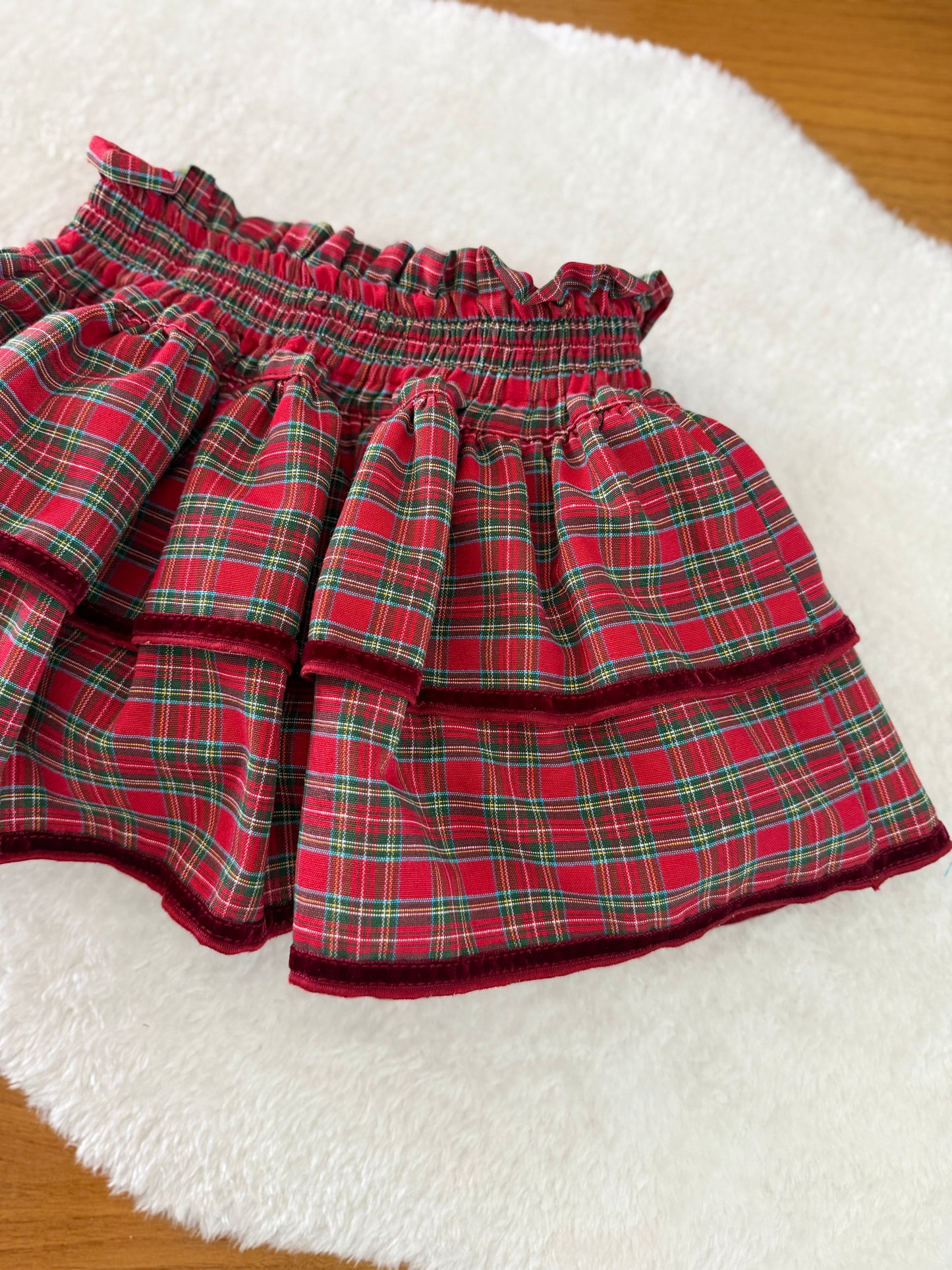 Red tartan bloomer- PRE ORDER