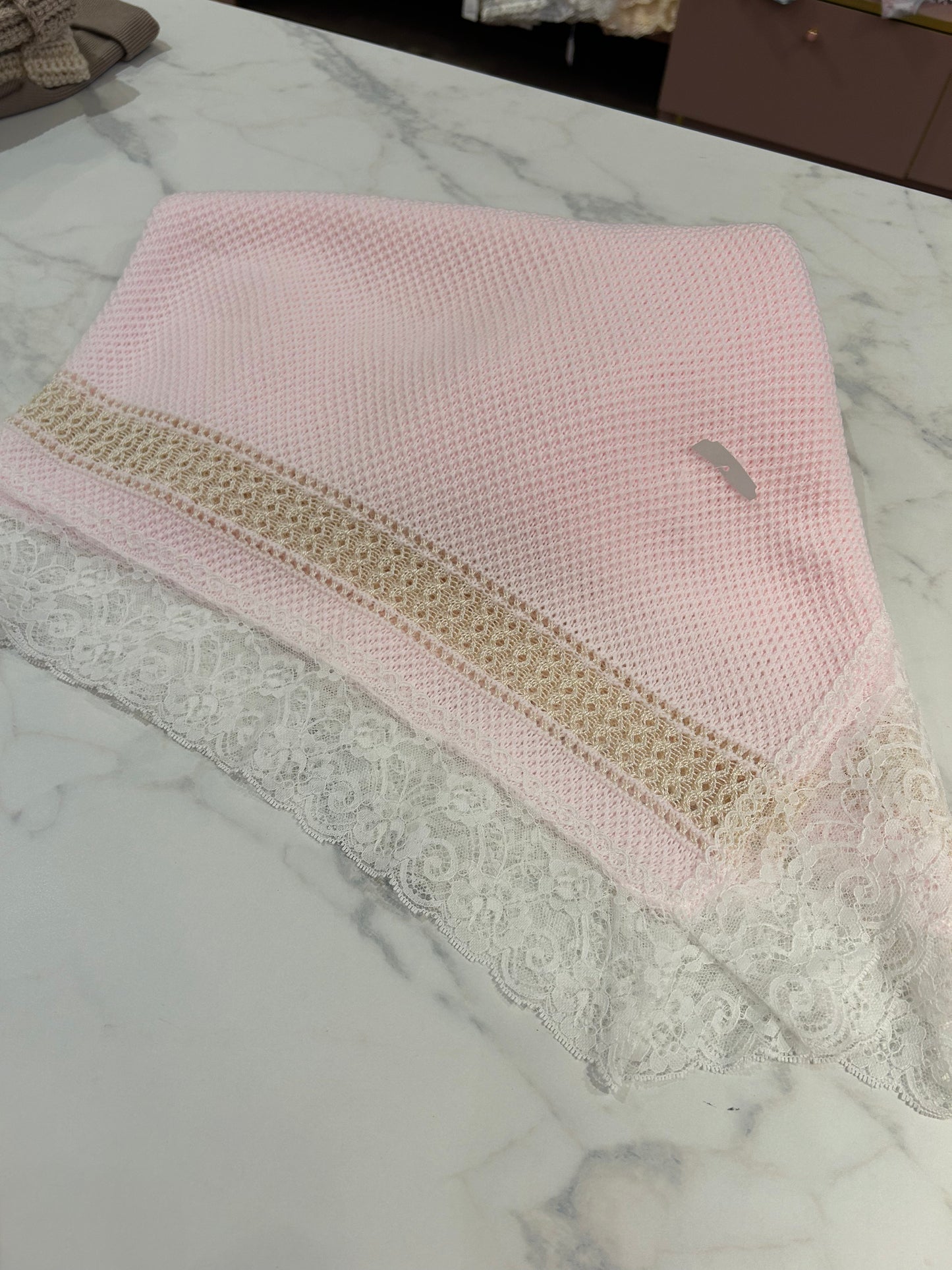 Pink lace blanket