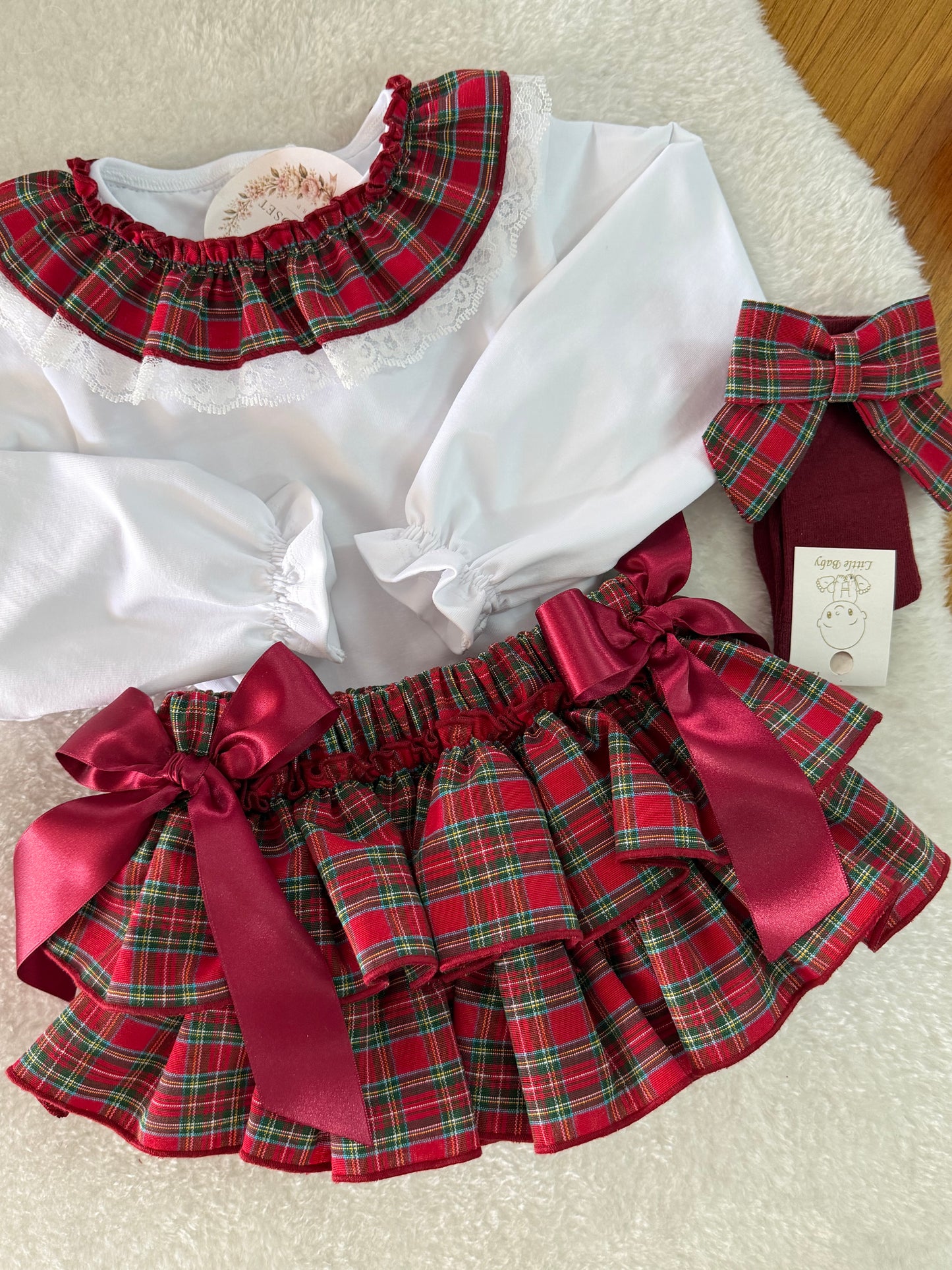 Red tartan lil bloomer - PRE ORDER