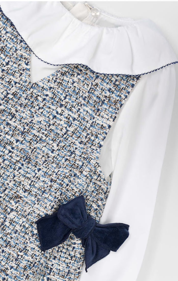 Blue tweed MAYORAL dress