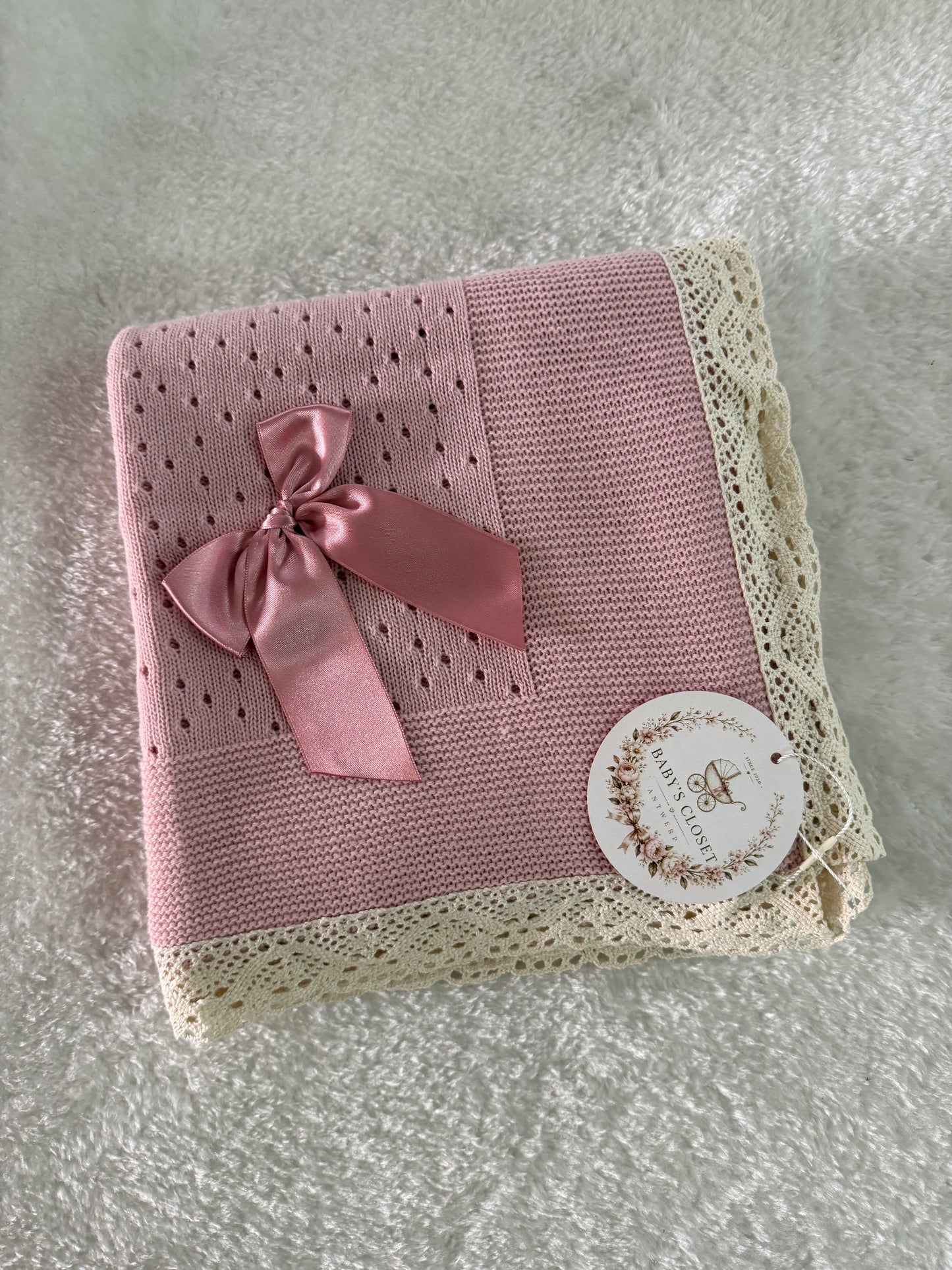Pink lace blanket