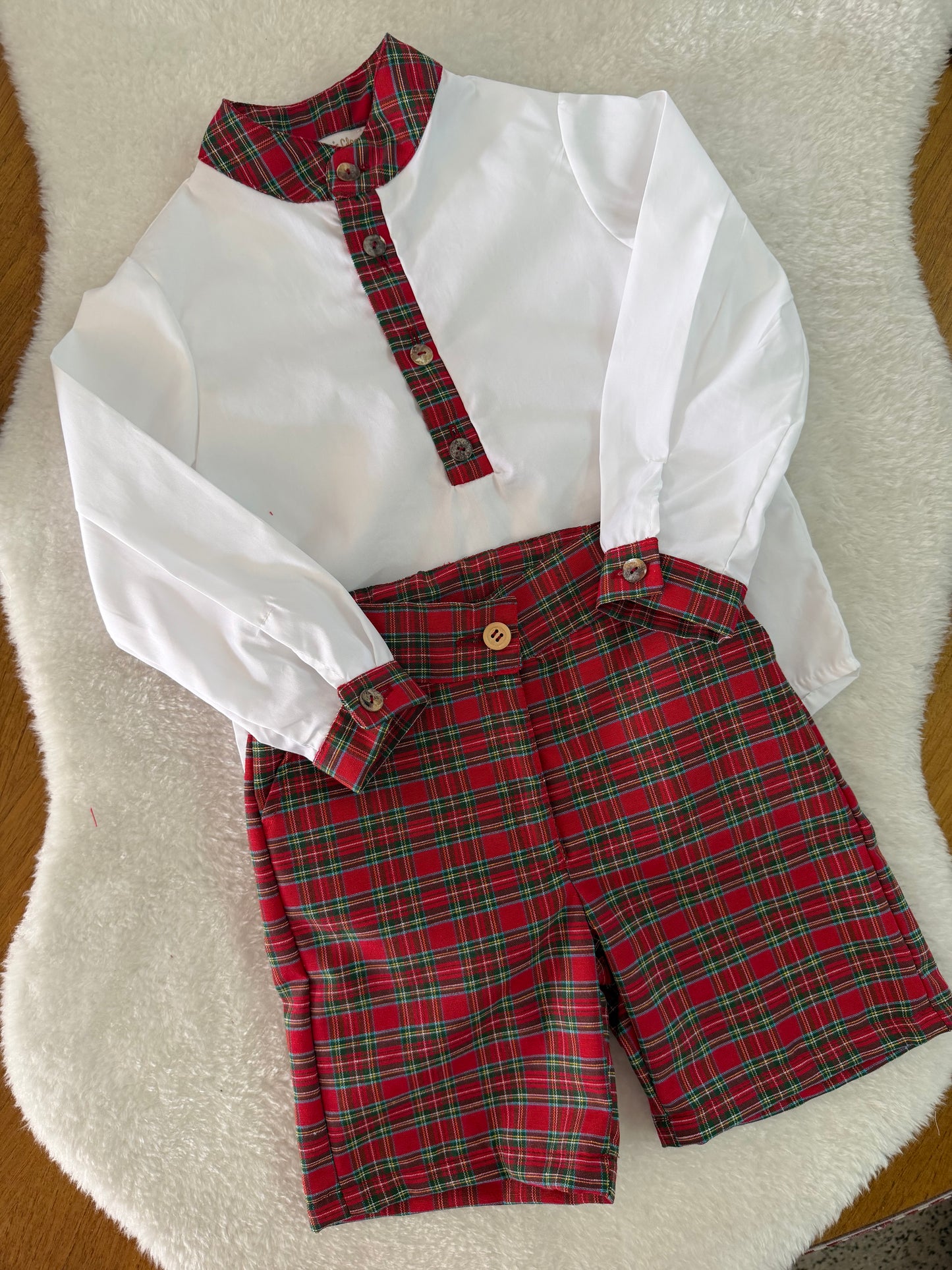 Red tartan blouse BOYS- PRE ORDER