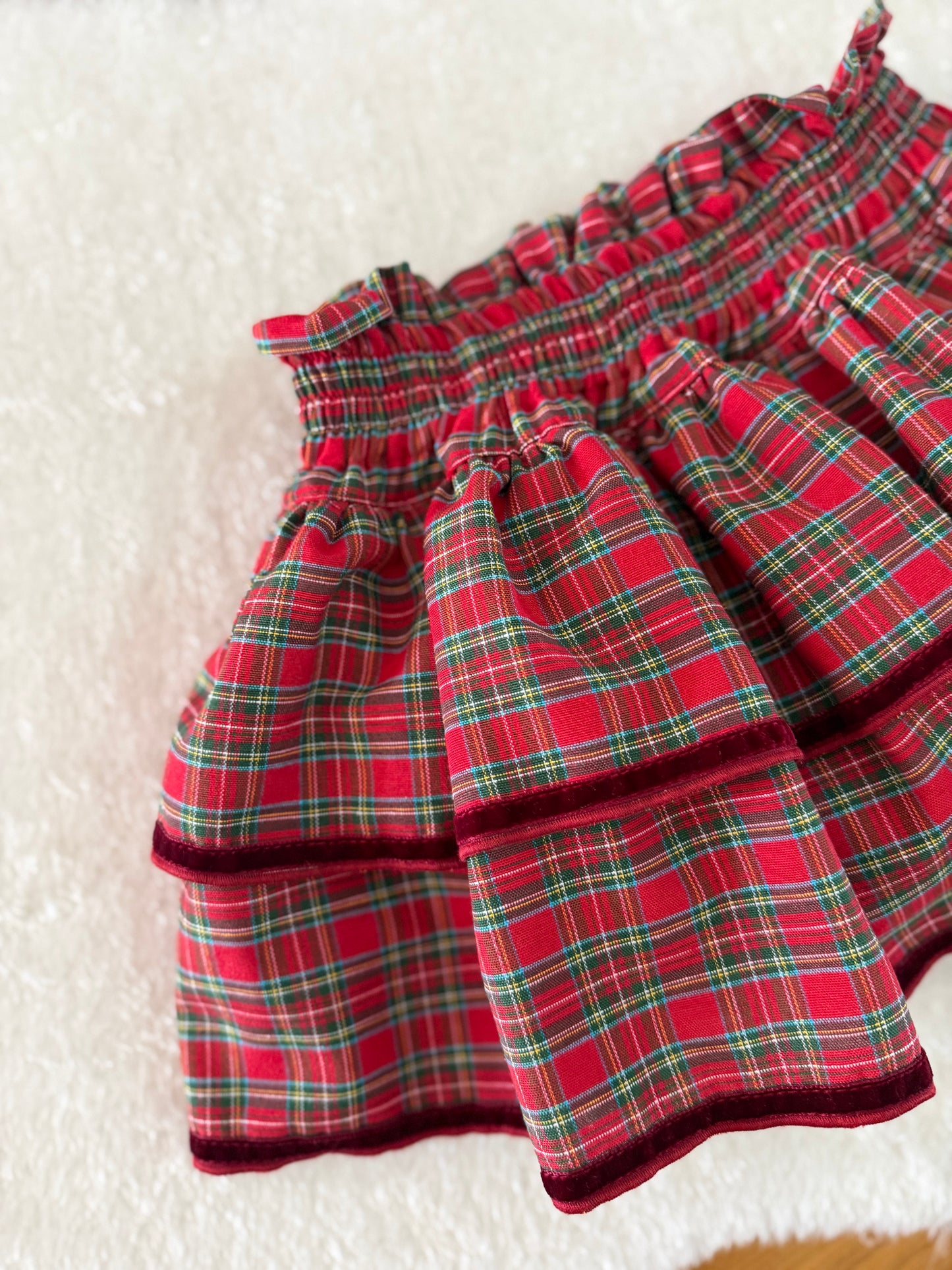 Red tartan bloomer- PRE ORDER