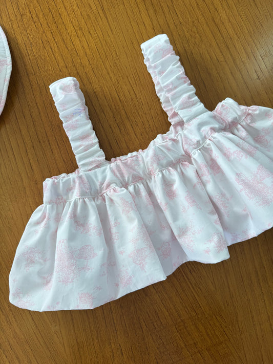 Crop top toile de jouy pink - PRE ORDER