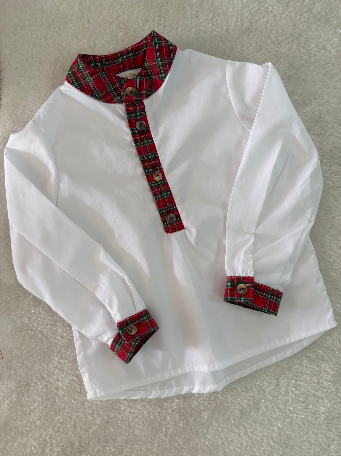 Red tartan blouse BOYS- PRE ORDER