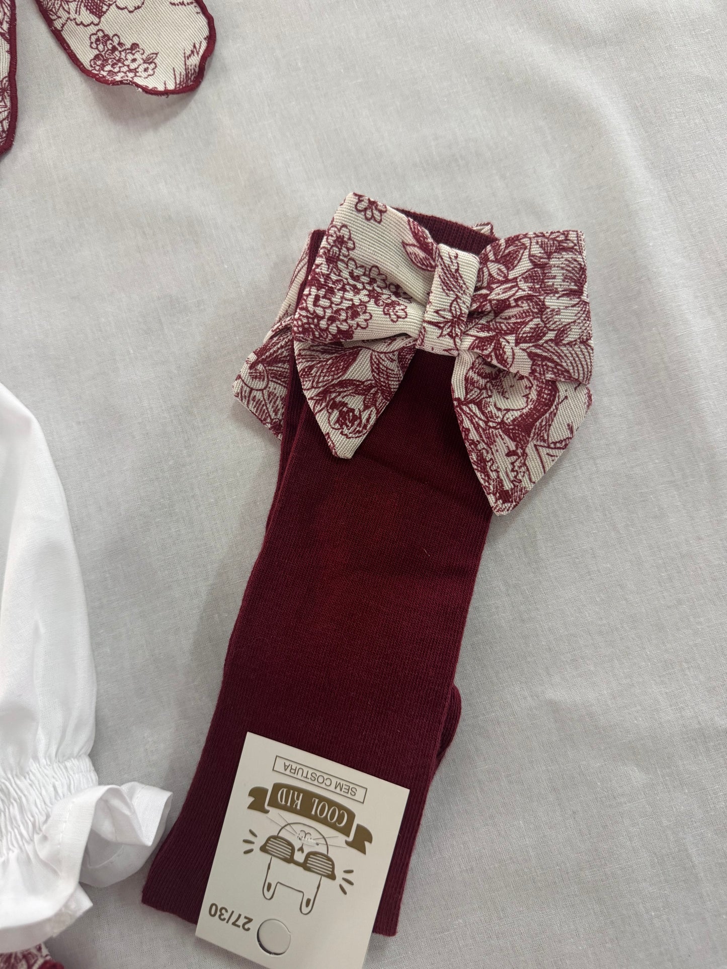 Toile de Jouy bordeux Socks - PRE ORDER