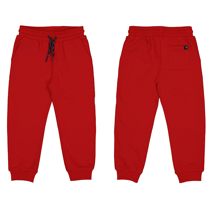 Mayoral Basic cuffed fleece trousers Red