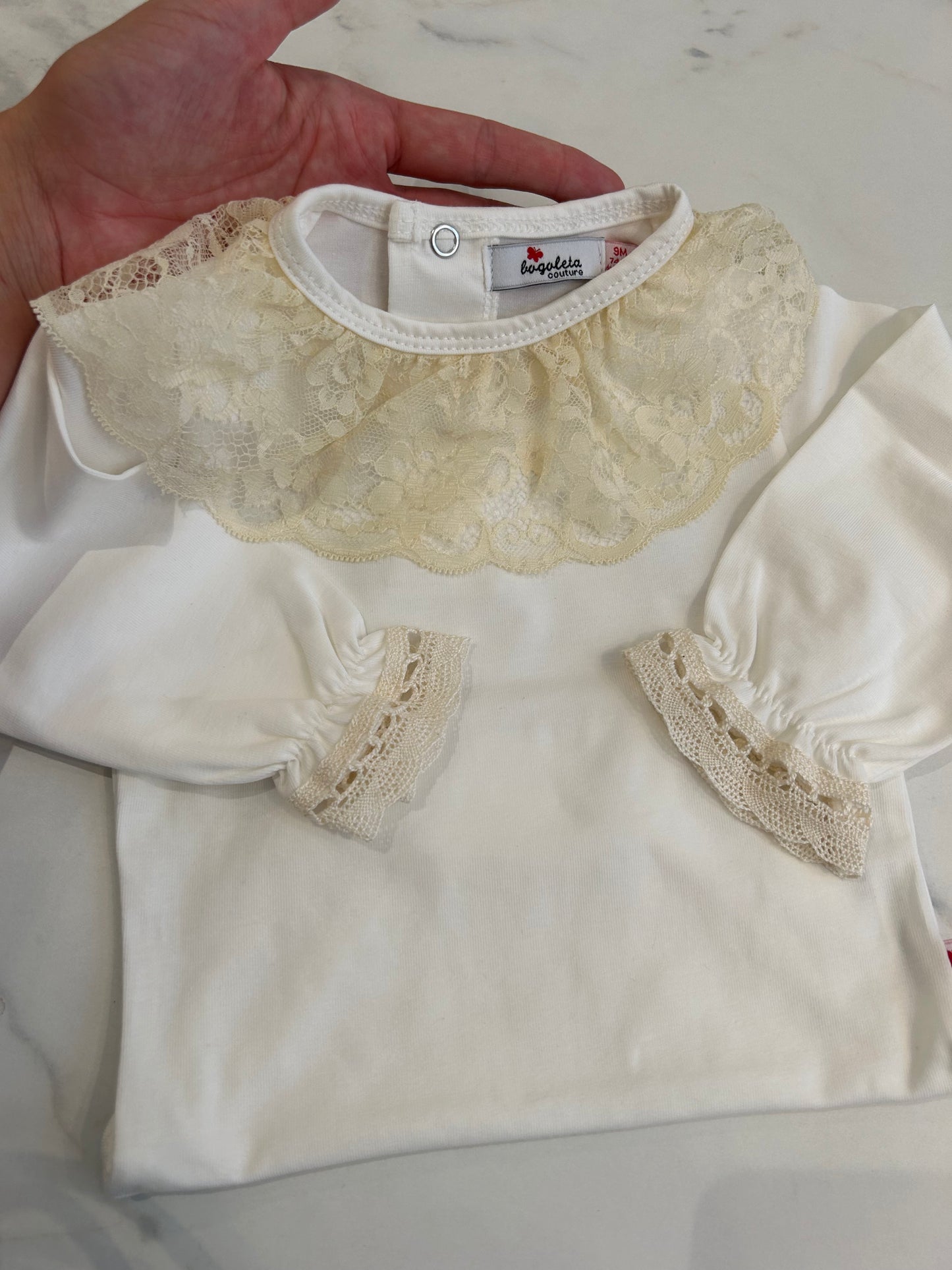 Cream lace top long sleeves