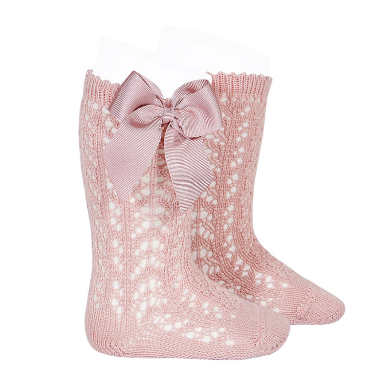 Pale pink openwork socks