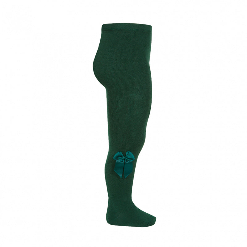 TIGHTS WITH SIDE GROSSGRAN BOW BOTTLE GREEN - CONDOR